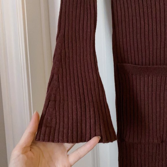 BNWT Forever 21 Chocolate Long Knitted Button Up Maxi Sweater Cardigan Dress - Picture 5 of 10